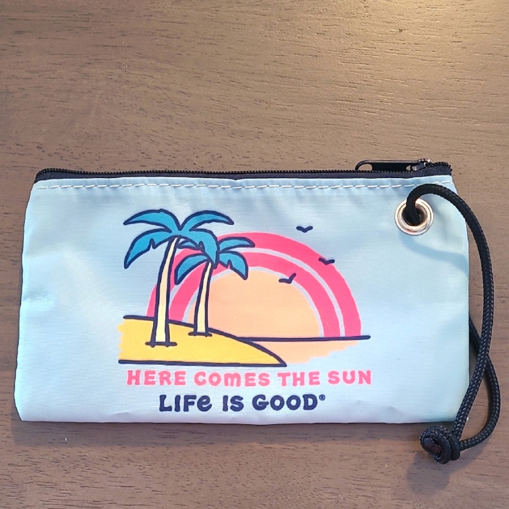 Sea Bags Maine Life is Good Wristlet Pouch Here Comes The Sun